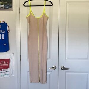 Cream and Neon Maxi Dress